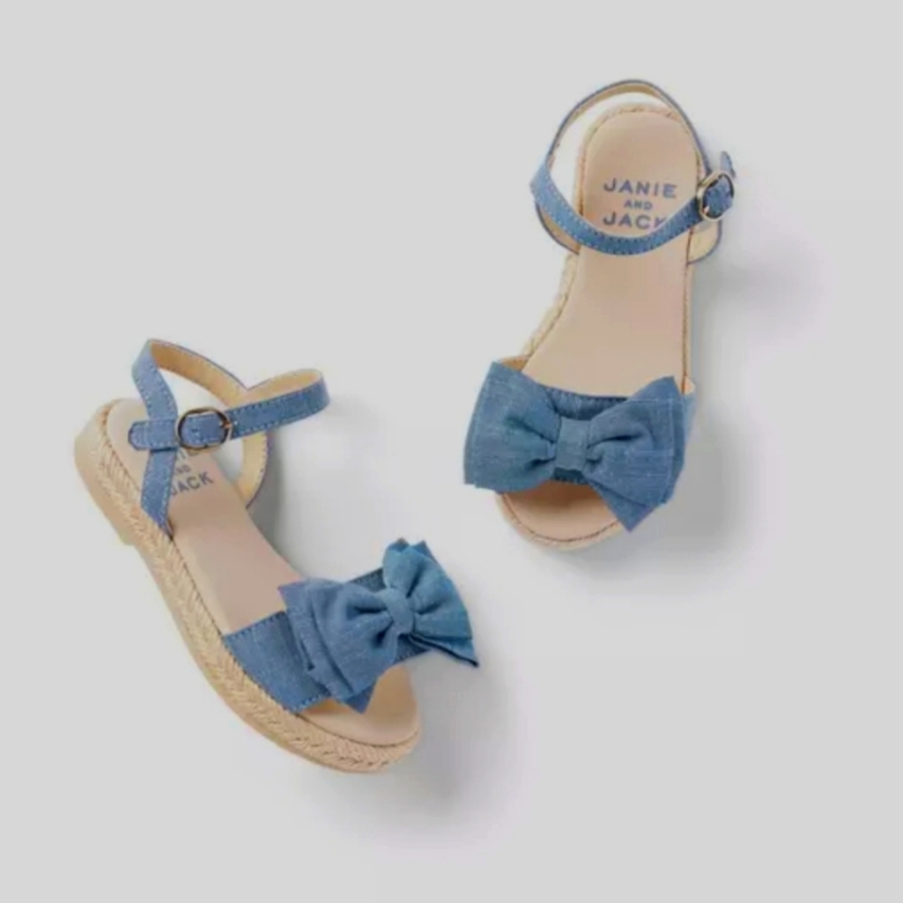 Janie and Jack Toddler Chambray Bow Espadrille